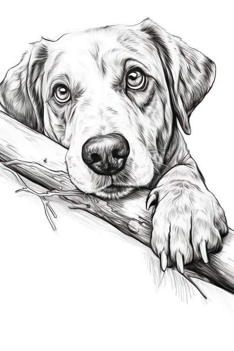 Dog Pencil Drawing, Dog Portraits Art, Pencil Drawings Of Animals, Drawings Of Animals, Dog Drawings, Animal Drawings Sketches, Pencil Sketch Images, Dog Sketch, 강아지 그림