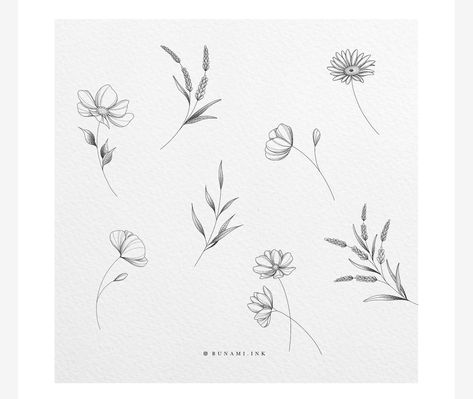 Simple Cosmos Tattoo, Flowers Line Tattoo, Fineline Floral Tattoo, Dainty Fine Line Tattoo, Fine Line Flowers, Fineline Flowers, Leg Tattoos Aesthetic, Bunami Ink, Cosmos Tattoo