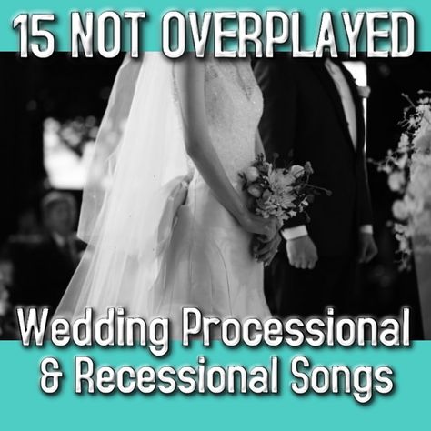 15 not overplayed wedding processional/recessional songs Wedding Processional Songs Country, Wedding Party Songs Dance Receptions, Bride Processional Songs, Exit Songs For Wedding Ceremony, Wedding Party Processional Songs, Wedding Ceremony Songs Processional, Recessional Wedding Songs Upbeat, Songs For Wedding Ceremony, Bridal Party Processional Songs