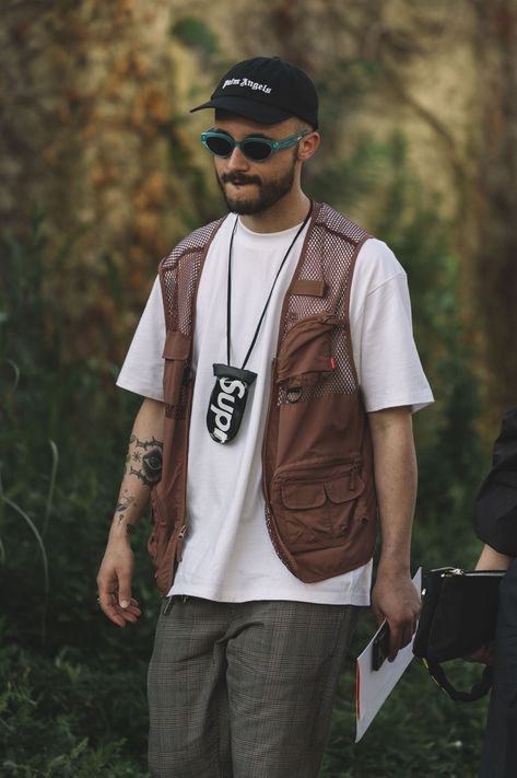 Street Style: Milan Fashion Week Day 3 – PAUSE Online | Men's Fashion, Street Style, Fashion News & Streetwear Vest Fashion Men's, Vest Street Style Men, Vests Outfits Men, Vest Styles For Men, Man Vest Outfit, Casual Vest Outfits Men, Men’s Vest, Men Vest Outfits Casual Street Styles, Men’s Vest Outfit