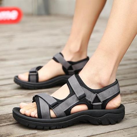 Love Myun New Summer Sandals-Sandal-Love Myun-Black-10-TouchyStyle Sport Sandals Outfit, Summer Shoes Men, Fluffy Sandals, Heel Sandals Outfit, Black Casual Shoes, Mens Summer Shoes, Nice Sandals, Casual Shoes Outfit, Men Sandals