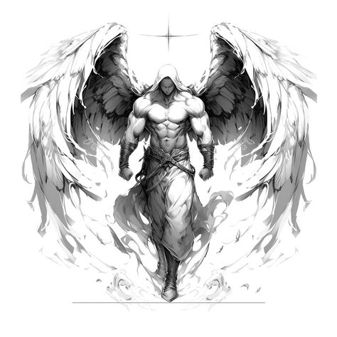 Warrior Angel Tattoo, Greek Images, Angel Warrior Tattoo, Divine Justice, Angle Tattoo, Warrior Angel, Black And White Tattoo, Guardian Angel Tattoo, Archangel Tattoo