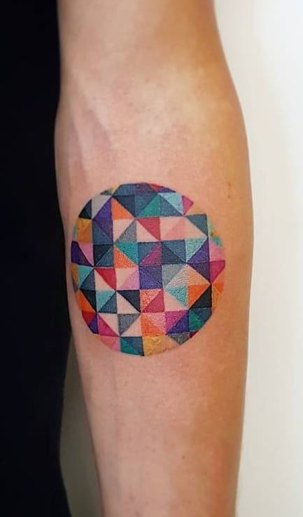 Geometric Tattoos: Meanings, Tattoo Designs & Artists Kaleidoscope Tattoo, Quilt Tattoo, Geometric Shape Tattoo, Cosmic Tattoo, Optical Illusion Tattoo, Dog Paw Tattoo, Dot Tattoos, Wicked Tattoos, Paw Tattoo