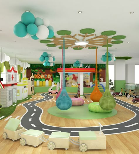 Indoor Playground Design, Daycare Furniture, Kids Indoor Play, Indoor Play Centre, Indoor Playroom, Preschool Furniture, Kindergarten Interior, Daycare Decor, Daycare Design