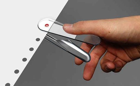 A transparent hole punch. Seriously, why didn't someone think of this EONS ago??!! | 26 Products You Can't Believe Don't Exist Yet Sweet Station, Hole Puncher, Transparent Paper, Take My Money, Paper Punch, Gadgets And Gizmos, Yanko Design, Cool Inventions, Bullet Journaling