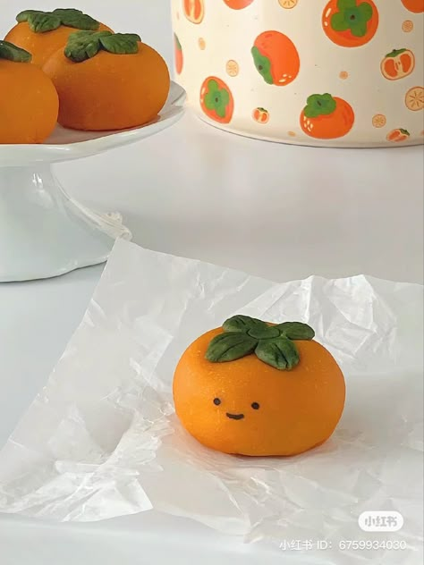 Mochi Character, Orange Mochi, Kawaii Recipes, Cute Mochi, Preschool Lunch, Mochi Cake, Homemade Cookbook, Food Shapes, Kawaii Cooking