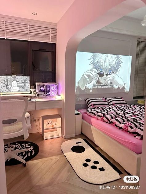 Big Gaming Room Setup, Bedroom Cosy, Bluetooth Projector, Bedroom Interior Design Ideas, Mirror Bedroom, Mini Projector, Movie Projector, Future Apartment Decor, Dekorasi Kamar Tidur