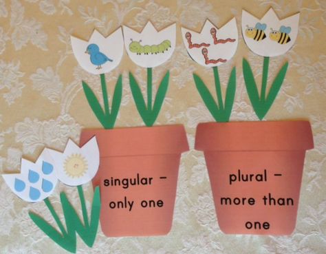 Floral Plurals - Practice the meaning of singular and plural and adding s or es to form plural nouns with this flower-themed packet that includes 2 center activities plus practice pages.   View more details and sample pages at https://www.teacherspayteachers.com/Product/Floral-Plurals-Singular-or-Plural-Add-s-or-es-LK1C-1840525 Single And Plural Worksheet, Singular Plural Rules, Plural Vs Singular, Singular Plural Activity, Singular Plural, O Block, Singular And Plural, Plural Nouns, First Day Of School Activities