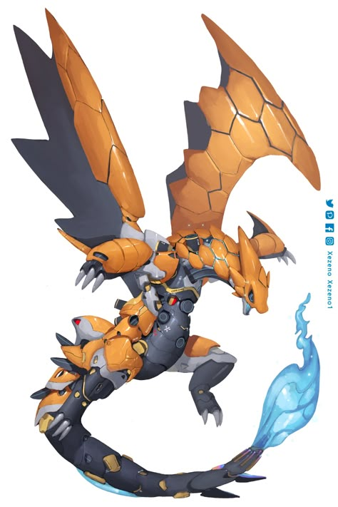 Dragon Mech, Mecha Dragon, Robot Dragon, Mecha Art, Robot Animal, Pokemon Fusion Art, Arte Robot, Pokemon Fusion, Fantasy Monster