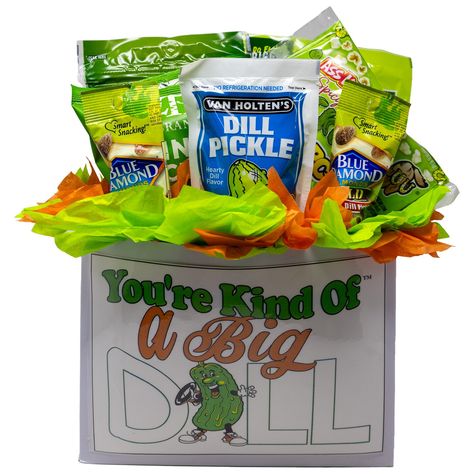 You're Kind of a Big Dill Appreciation Gift Basket Pickle Gift Basket, Appreciation Gift Basket, Snacks To Share, Pickle Gifts, Best Gift Baskets, Big Dill, Kettle Chips, Snack Gift, Themed Gift Baskets