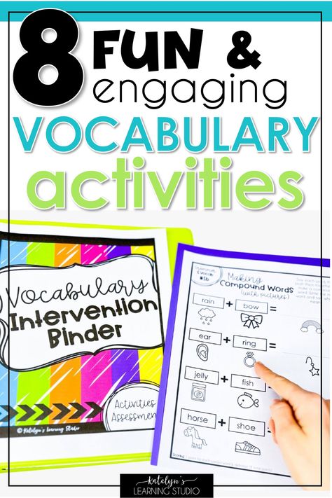 These fun vocabulary activities and games will make learning new vocab words actually enjoyable for your kiddos. I promise, they will... Vocab Worksheets, How To Teach Vocabulary, Fun Vocabulary Activities, Vocabulary Games For Kids, Vocabulary Centers, Vocabulary For Kids, Vocabulary Ideas, Teach Vocabulary, Vocab Words