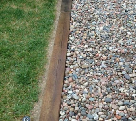 Did it and I love it! Gravel Driveway Edging Ideas, Gravel Driveway Ideas, Driveway Edging Ideas, Gravel Driveway Edging, Wood Landscape Edging, Driveway Border, Gravel Drive, Driveway Edging, Lawn Borders