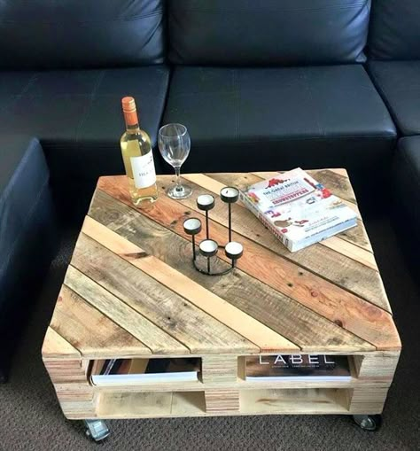 Estibas Ideas, Table Palette, Pallet Ideas Easy, Wooden Pallet Furniture, Pallet Sofa, Pallet Creations, Recycled Pallets, Pallet Crafts, Diy Coffee Table