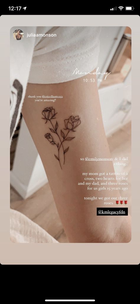 Three Rose Tattoo, 5 Roses Tattoo, Three Roses Tattoo Design, Three Roses Tattoo, Fine Line Two Rose Tattoo, Minimalist Rose Bouquet Tattoo, Small Rose With Stem Tattoo, Three Flowers Tattoo, Small Fine Line Rose Tattoo