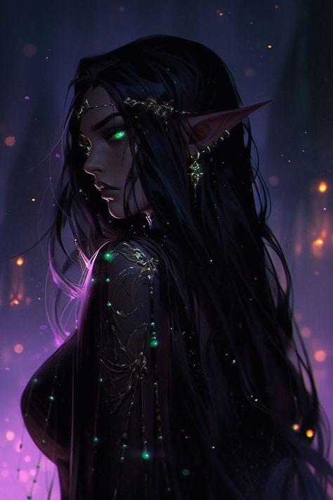 Female Elf, Night Elf, Dark Elf, Dnd Characters, Fantasy Artwork, Character Portraits, Dark Fantasy Art, Album Art, Fantasy Character Design