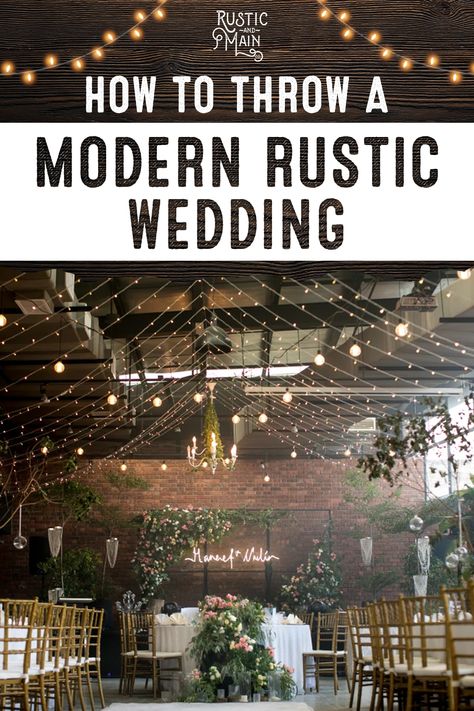 Rustic Fancy Wedding, High End Rustic Wedding, Boho Rustic Wedding Venues, Rustic And Modern Wedding, Rustic Wedding Set Up Receptions, Rustic Whimsical Wedding Ideas, Sophisticated Rustic Wedding, Rustic Decor Wedding Reception, Modern Rustic Decor Wedding