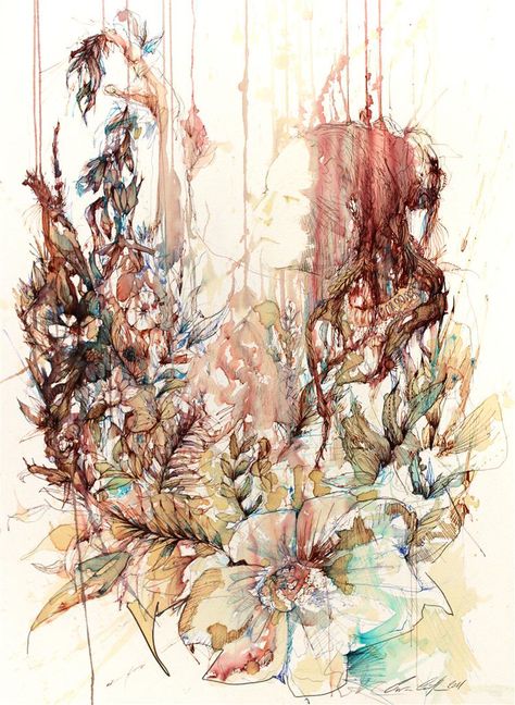 Carne Griffiths’ Ethereal, Fluid Paintings | Hi-Fructose Magazine Calligraphy Ink, Fluid Painting, Plein Air Paintings, British Artist, College Art, Artist At Work, Tattoo Artists, Contemporary Art, Art Photography