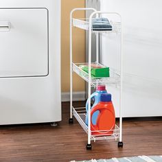 Honey Can Do 3-Tier Rolling Cart for Laundry Items, White - Walmart.com Rolling Kitchen Cart, Laundry Cart, Rolling Cart, Storage Cart, Laundry Room Storage, Bathroom Items, Kitchen Roll, Laundry Room Makeover, Laundry Room Organization