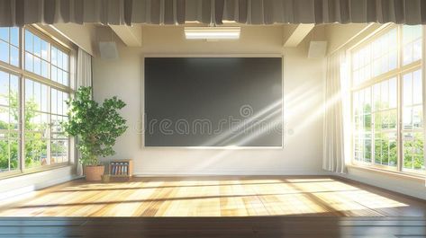 Anime background concept of a school classroom view stock photos Anime Classroom Background, Anime Backgrounds Classroom, Mha Scenery, Background Room, Classroom Background, Anime Classroom, Window Light, School Classroom, View Image