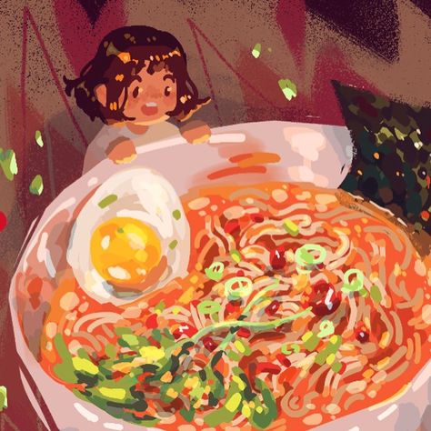 Jess on Instagram: “Doing this challenge bc it seems fun and I really like drawing food Day one: spicyyyyu noodles I actually can’t handle spice at all, I…” Spices Drawing, Eating Food Drawing, Meal Drawing, Noodles Drawing, Kitchen Illustration Art, Foodie Drawing, Spice Illustration, Noodles Illustration, Cooking Illustration