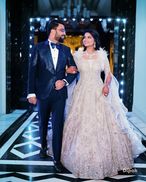 #coupleportrait #brideandgroom #bridetobe photography poses Ring Ceremony Dress, Reception Poses, Indian Engagement Photos, Engagement Dress For Bride, Wedding Reception Outfit, Indian Engagement, Designer Bridal Lehenga Choli, Ceremony Dress, Reception Outfit