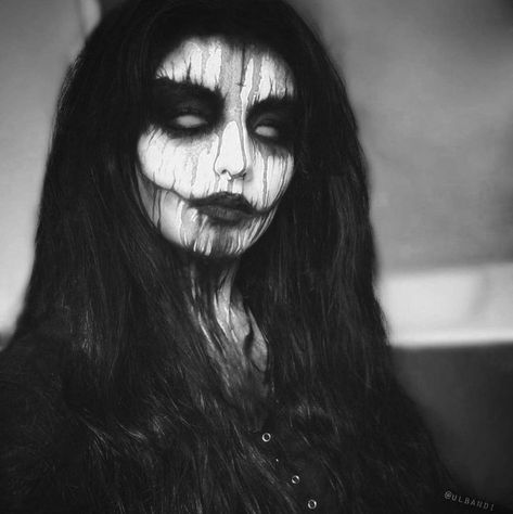 Corpse Paint Girl, Corpse Paint Makeup, American Mary, Ghost Makeup, Corpse Paint, Goth Club, Holloween Makeup, Black Metal Girl, Monster Makeup