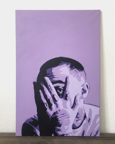 Mac Miller Pop Art, Mac Miller Painting Ideas, Mac Miller Inspired Art, Mac Miller Stencil, Mac Miller Painting, Chase Cake, Mac Miller Art, Portrait Canvas Painting, Tufting Design