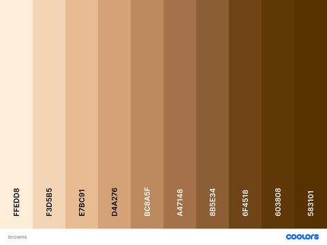 Colour Shade Card, Brown Pantone, Nude Color Palette, Cool Palette, Perfect Color Combinations, Palette Projects, Beige Color Palette, Create Color Palette, Hex Color Palette