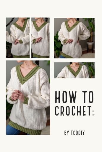 Crochet Oversized Sweater Pattern, Oversized Sweater Pattern, Crochet Oversized Sweater, Oversize Sweater Pattern, Sweater Tutorial, Crochet Sweaters, Crochet Design Pattern, Beginner Crochet Projects, Crochet Fashion Patterns