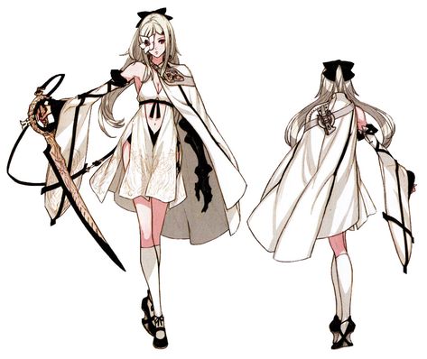 Zero Concept Art from Drakengard 3 #art #artwork #gaming #videogames #gamer #gameart #conceptart #illustration Drakengard 3, Art Manga, Game Character Design, Character Sheet, Female Character Design, Character Design References, Free Clip Art, White Hair, Manga Girl