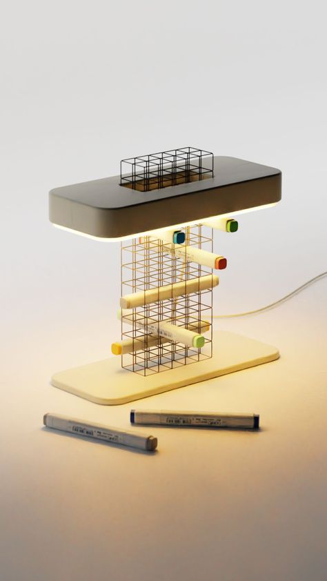 Lamp Sketch Design, Desk Lamp Drawing, Product Design Ideas, 3d Printed Lamp Design, Sketching Materials, Futuristic Dented Glass Lamp, Desk Lamp Architect, Design Objet, Organizational Design