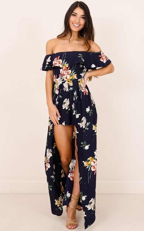 Formal Playsuit, Maxi Romper Dress, Floral Playsuit, Maxi Romper, Playsuit Dress, Beach Outfits, Wrap Dresses, Summer Blue, Romper Dress