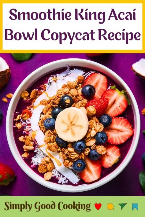 Smoothie King Acai Bowl Recipe Smoothie King Pb Swizzle Bowl, Smoothie Acai Bowl, Tropical Smoothie Açaí Bowl, Smoothie King Bowl, Smoothie King Smoothie Bowl, Smoothie King Bowl Recipes, Smoothie King Acai Bowl, Açaí Bowl Recipe, Diy Acai Bowl Recipes