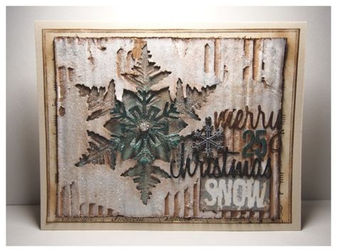 Layered Snowflake Christmas Card – iGirlZoe, Crafter & Tim Holtz Addict Chrismas Cards, Christmas Cards 2017, Tim Holtz Stamps, Tim Holtz Cards, Snowflake Cards, Homemade Christmas Cards, Snowflake Christmas, Winter Cards, Card Challenges