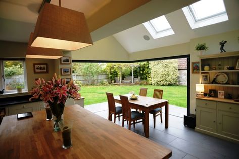 Origin corner bifold doors | ATS Corner Bifold Doors, Bi Folding Doors Kitchen, Bi Folding Doors, External Bifold Doors, Blinds For Bifold Doors, Folding Windows, Open Plan Kitchen Dining Living, Corner Door, Bifold Door