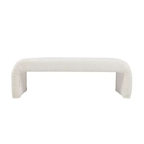 The Curve Bench Ottoman - White Boucle Boucle Ottoman, White Ottoman, Curved Bench, Dry Cleaning Services, Black Ottoman, Cafe Lights, White Side Tables, Ottoman Bed, Ottoman Stool