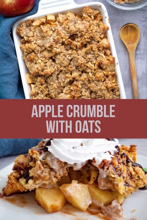 Apple Crumble With Oats, Apple Crumble Recipe, Dessert Parfait, Crumble Recipe, Crumble Topping, Apple Crumble, Savoury Cake, Vegan Breakfast Recipes, Healthy Dessert Recipes