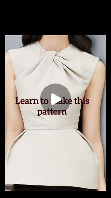 Creative Neck Designs, Gown Sewing Pattern Tutorials, Twisted Neckline Pattern, Twisted Dress Pattern, Mock Neck Sewing Pattern, Twist Dress Pattern Tutorials, High Neck Dress Pattern, Draped Blouse Pattern, Twist Dress Pattern