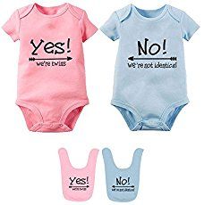 7 Weeks Pregnant with Twins - What to Expect Twins Clothes, Twin Clothes, 7 Weeks Pregnant, Twin Baby Clothes, Twin Onesies, Cute Bodysuits, Twin Shirts, Boy Girl Twins