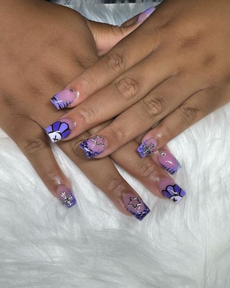 Purple KAWS set💜🖤🩶 Purple Kaws, Hartford Ct, Nail Inspo, Nails, Purple, On Instagram, Quick Saves, Instagram