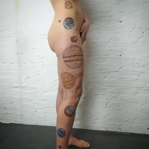 Moon Phases Tattoo Spine, Nasa Tattoo, Tattoo Solar System, Nasa Jupiter, Tattoo Spine, Planet Tattoo, Science Tattoo, Cosmic Tattoo, Storm Weather