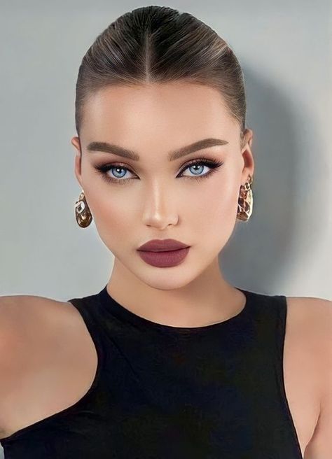 Black And White Outfit Makeup, Western Makeup Looks, Sensual Makeup, Pretty Eye Makeup, Classy Makeup, Arabic Makeup, Cute Eyeshadow Looks, Simple Eyeshadow, Glam Makeup Look