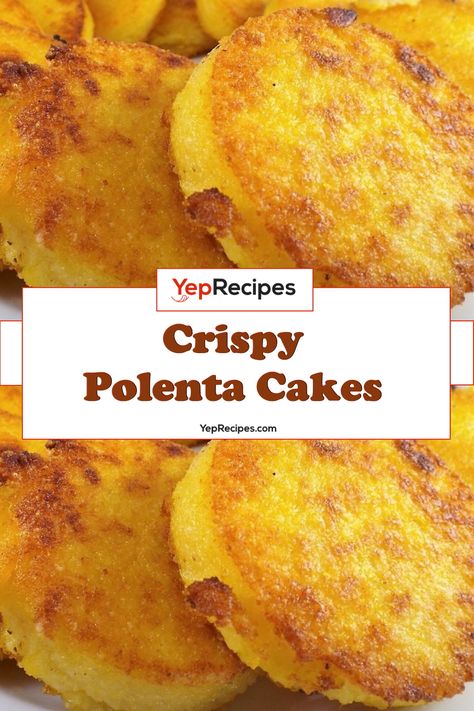 crispy polenta cakes Mexican Cornmeal Recipes, Polenta From Cornmeal, How To Make Polenta Recipes, Polenta Cakes Dinner, Cornmeal Recipes Gluten Free, Air Fryer Polenta Cakes, Corn Polenta Recipes, Polenta Cake Recipes, Crispy Polenta Recipes