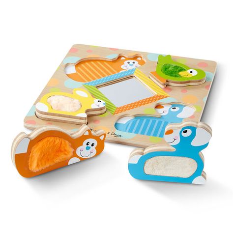 First Play Wooden Touch and Feel Puzzle Peek-a-Boo Pets With Mirror Baby Puzzles, Melissa And Doug, Animal Puzzle, Puzzle Shop, Rubik's Cube, Melissa & Doug, Developmental Toys, Puzzle Toys, Bath Toys