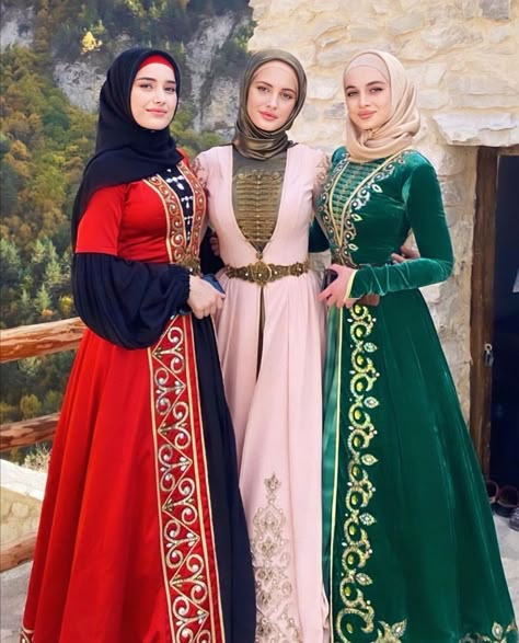 Chechen, Caucasus Elegant Feminine Seductive Style, Caucasian Culture, Georgian Dress, Gigi Hadid Looks, Fairytale Fashion, Muslim Women Fashion, Stylish Dress Designs, Folk Costume, Traditional Dress