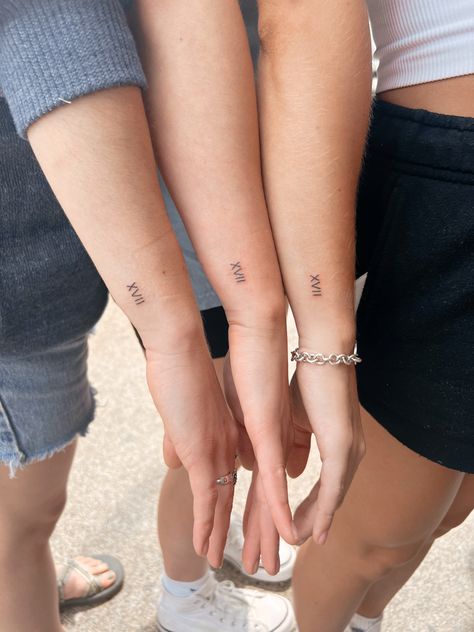 Roman Numeral Small Tattoo, 11 Roman Numeral Tattoo, Zip Code Tattoo Ideas, Roman Numeral Sibling Tattoo, Small Roman Numeral Tattoo, Roman Numeral 3 Tattoo, Roman Numeral 11, Roman Numeral 3, Roman Numeral 6