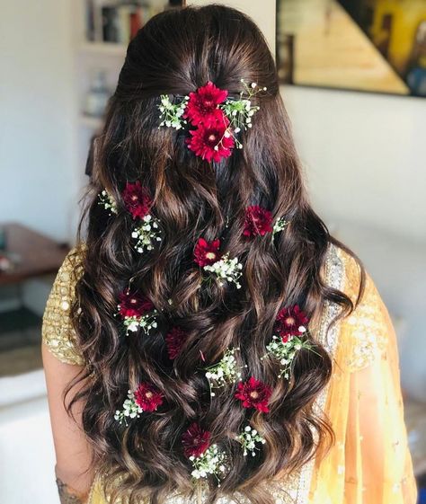 Hair Style Girl, Engagement Hairstyles, Bridal Hairdo, Bridal Hair Buns, Indian Wedding Hairstyles, Open Hairstyles, Indian Bridal Hairstyles, Natural Hair Styles Easy, Long Hair Girl