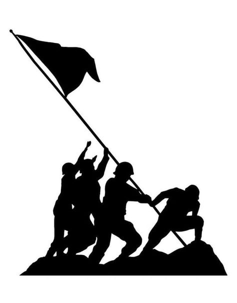 Iwo Jima Flag Raising, Iwo Jima Flag, Remembrance Day Art, Soldier Silhouette, Iwo Jima, Silhouette Stencil, Remembrance Day, Download Cute Wallpapers, Wall Decal Sticker