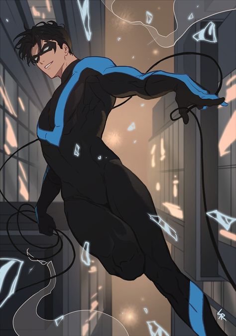 Nightwing Art, Nighwing, Batgirl And Robin, Univers Dc, Batman Funny, Dc Comics Artwork, Bd Comics, Batman Family, Batman And Superman