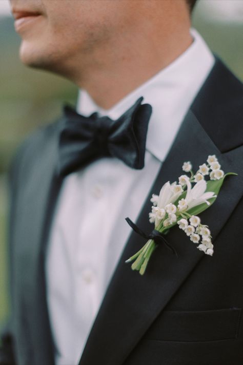 Lily Of The Valley Bridal Bouquet, Lily Of The Valley Bouquet, White Boutonniere, Groomsmen Boutonniere, Lily Wedding, Vogue Wedding, Portugal Wedding, Groom Boutonniere, Just Us